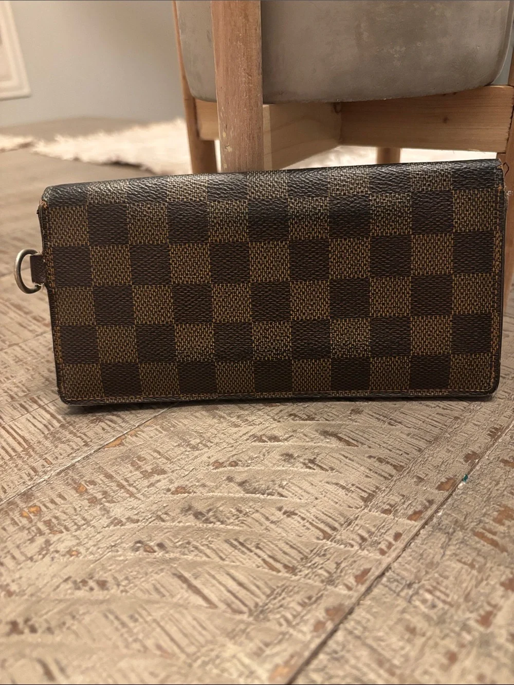 Louis Vuitton Damier Ebène Checker Continental Wallet Wristlet